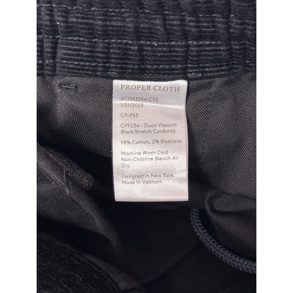 Proper Cloth Pants Medium Mens Black Fine Corduro… - image 7